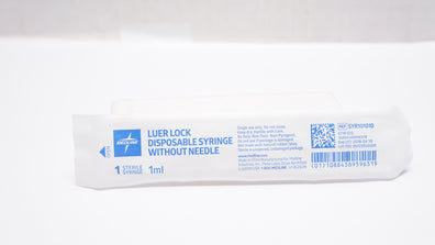 Medline SYR101010 Luer Lock Disposable Syringe Without Ndle 1ml